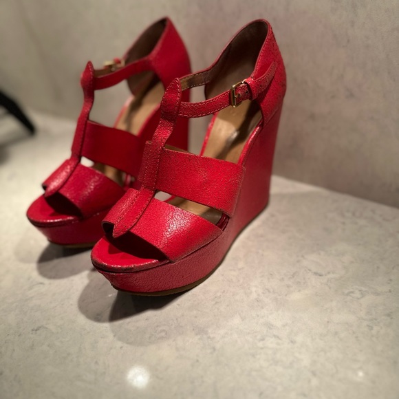 Marc By Marc Jacobs Red Leather wedges sz38 - Picture 8 of 12
